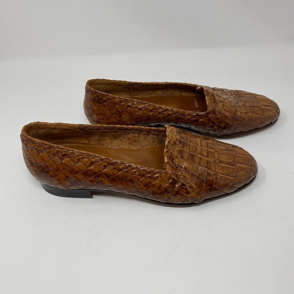 NEW moreschi braided leather slip on loafers